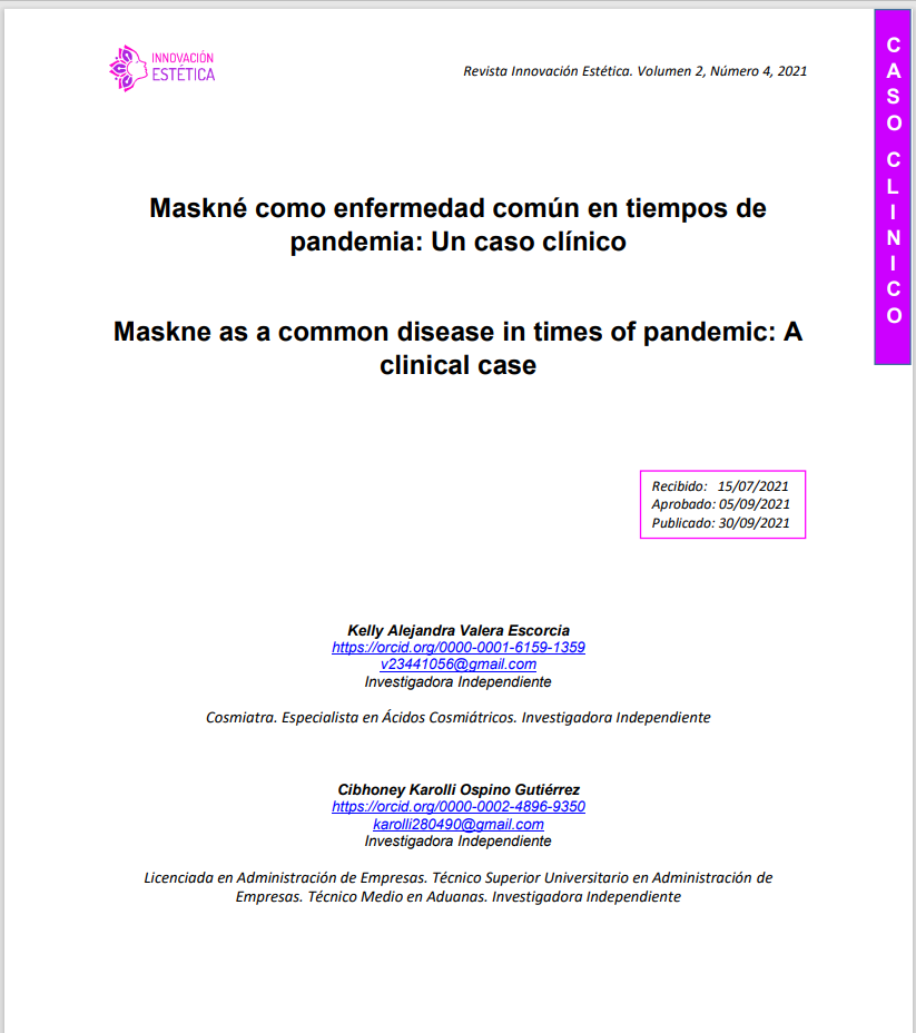 Maskné como enfermedad común en tiempos de pandemia: Un caso clínico